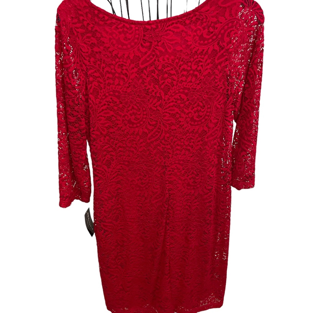 Women’s RN Studio Burgundy Crochet Lace Overlay Lined Dress size 6 NEW with tags